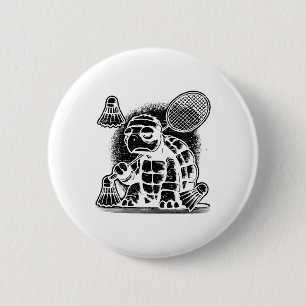 I Am A Badminton Player Racket Shuttle  6 Cm Round Badge
