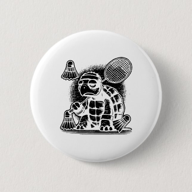 I Am A Badminton Player Racket Shuttle  6 Cm Round Badge (Front)
