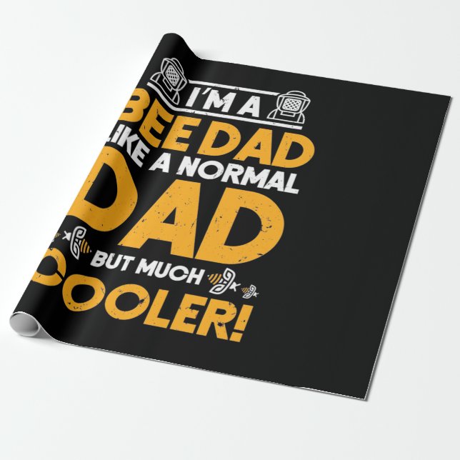 I Am A Bee Dad Wrapping Paper (Unrolled)