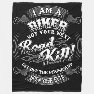 I AM A BIKER FLEECE BLANKET