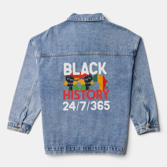 I Am a Black, Black History Denim Jacket (Back)