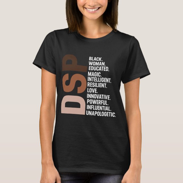 I Am A Black Dsp Nurse Afro Woman T-Shirt (Front)