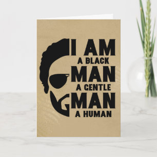 I Am A Black Man Afro Beard Gold Customisable Card