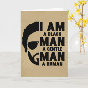 I Am A Black Man Afro Beard Gold Father's Day Card