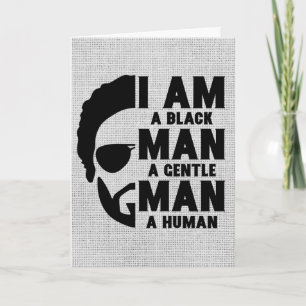 I Am A Black Man Afro Beard Grey Customisable Card