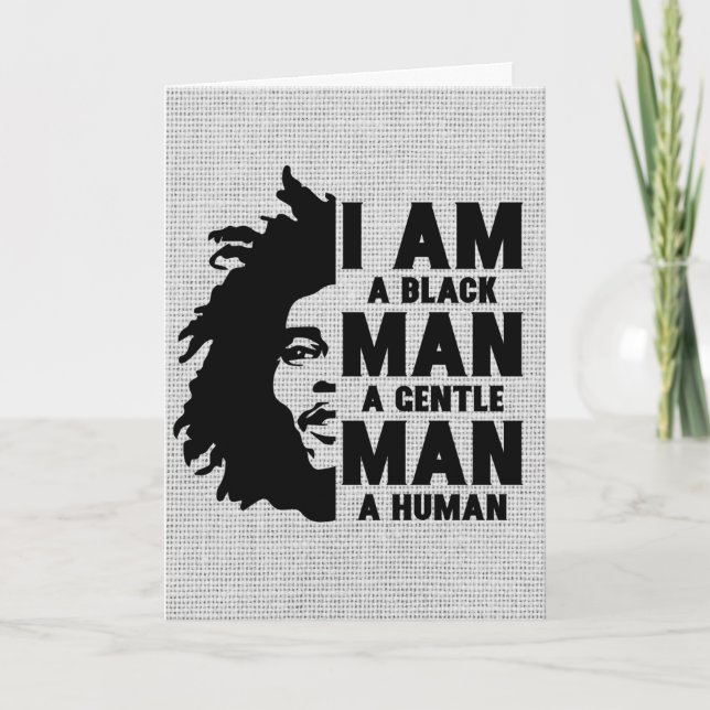 I Am A Black Man Afro Dreads Grey Customisable Card (Front)