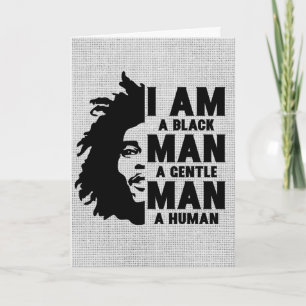 I Am A Black Man Afro Dreads Grey Customisable Card
