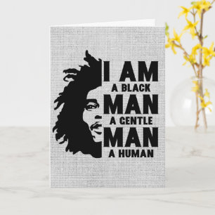 I Am A Black Man Afro Dreads Grey Father's Day Card