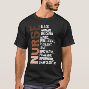 I Am A Black Nurse Afro Woman Bhm Black History Mo T-Shirt