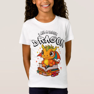 I am a book dragon fun reading t-shirt 