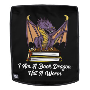 I Am A Book Dragon Not A Worm Reading Fantasy Nerd Backpack