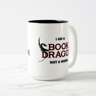 I am a Book Dragon, not a Worm Two-Tone Coffee Mug