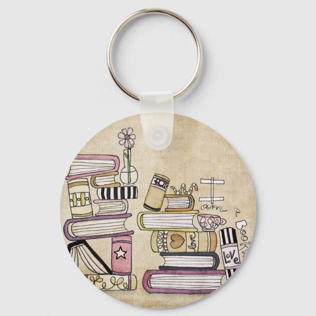 i am a bookworm key ring (Front)