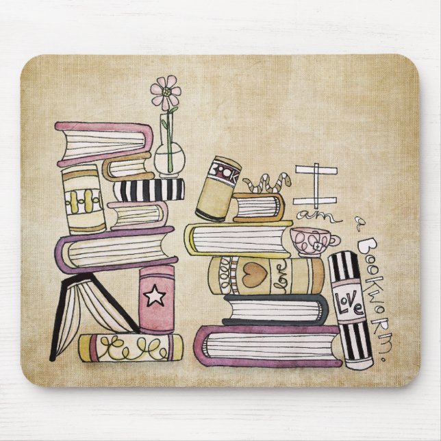 i am a bookworm mouse mat (Front)