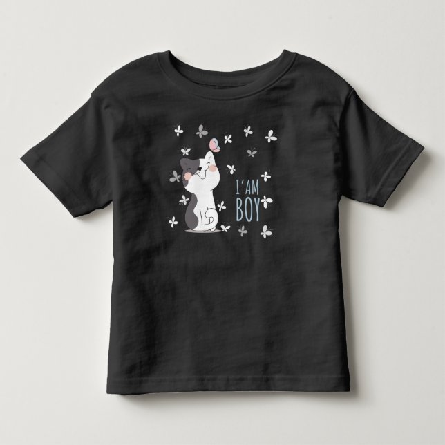 I Am A Boy Toddler T-Shirt (Front)