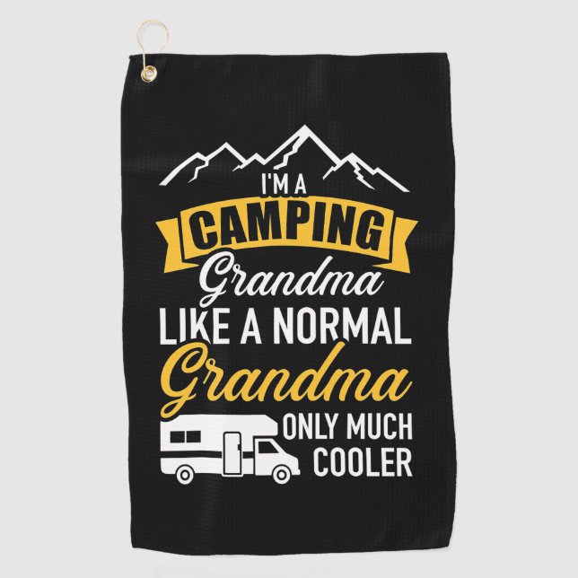 I Am A Camping Grandma Golf Towel (Front)