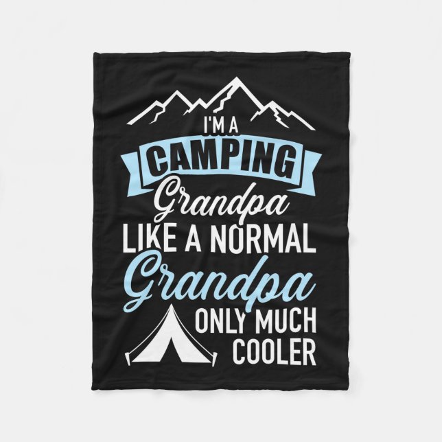 I Am A Camping Grandpa Fleece Blanket (Front)