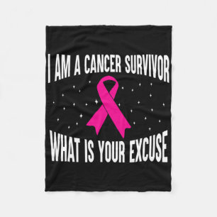I Am A Cancer Survivor Pink Ribbon Breast Cancer A Fleece Blanket