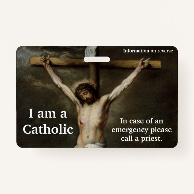 I am a Catholic Custom ID Card Badge ID Badge (Front)