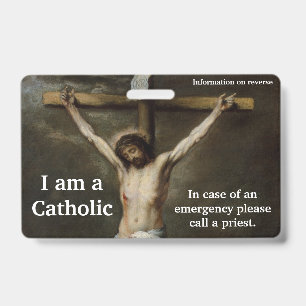 I am a Catholic Custom Medical ID Card Badge