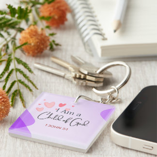 I Am a Child of God Bible Verse Keychain