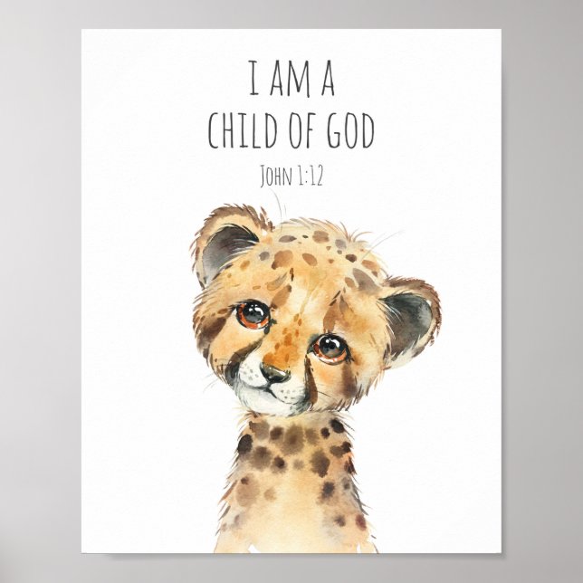 I am a child of God Bible Verse Poster for Kids (Front)