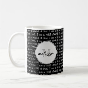 I am a child of God Black Personalised Coffee Mug