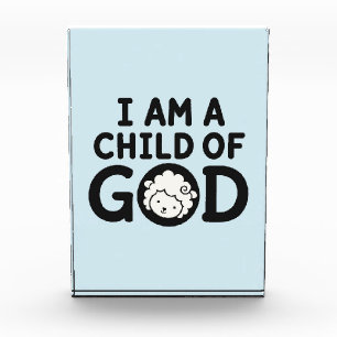I AM A CHILD OF GOD   Christian Baby Shower Gift Photo Block