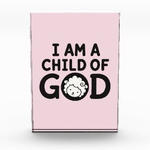I AM A CHILD OF GOD   Christian Baby Shower Gift Photo Block