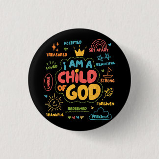 I am a Child of God Christian Retro Jesus Faith De 3 Cm Round Badge