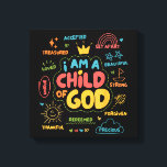 I am a Child of God Christian Retro Jesus Faith De Canvas Print<br><div class="desc">I am a Child of God Christian Retro Jesus Faith Design Gifts</div>