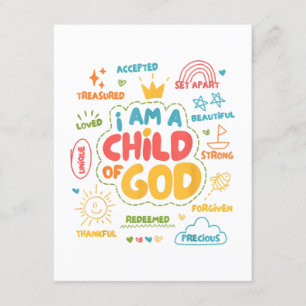I am a Child of God Christian Retro Jesus Faith De Enclosure Card