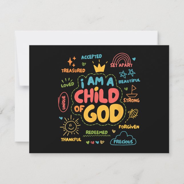 I am a Child of God Christian Retro Jesus Faith De Holiday Card (Front)
