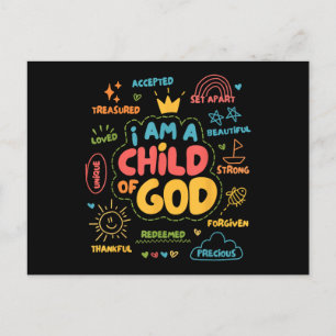 I am a Child of God Christian Retro Jesus Faith De Holiday Postcard