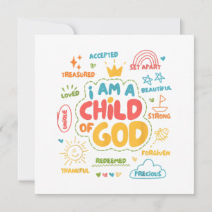 I am a Child of God Christian Retro Jesus Faith De Invitation