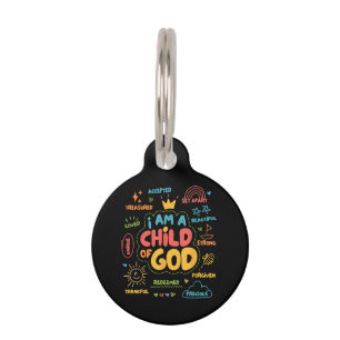 I am a Child of God Christian Retro Jesus Faith De Pet Tag