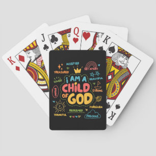 I am a Child of God Christian Retro Jesus Faith De Playing Cards