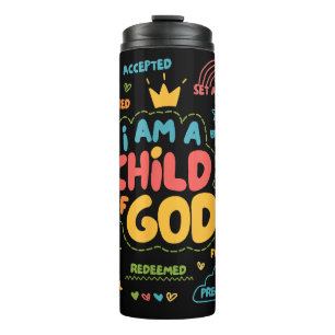 I am a Child of God Christian Retro Jesus Faith De Thermal Tumbler
