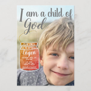 I am a child of god Custom Baptism Invitation