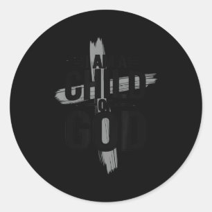 I Am A Child Of God Cute Christian Teen Girl Women Classic Round Sticker