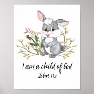 I Am A Child Of God, Kids Bible Verse, Scripture Poster