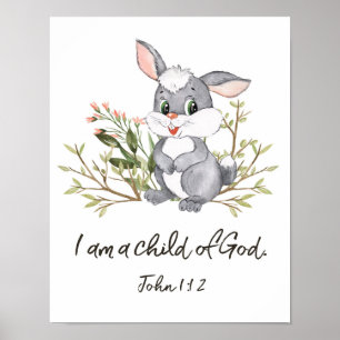 I Am A Child Of God, Kids Bible Verse, Scripture   Poster