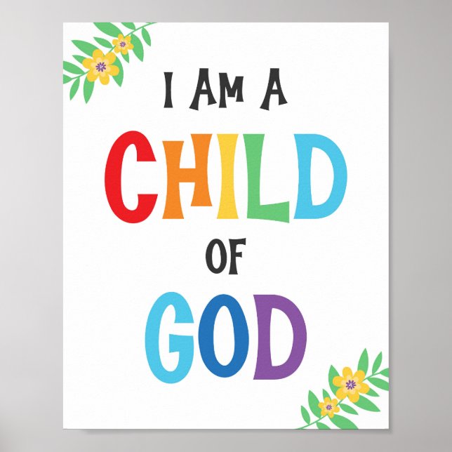 I Am A Child Of God Kids Christian Religious Poste Poster (Front)