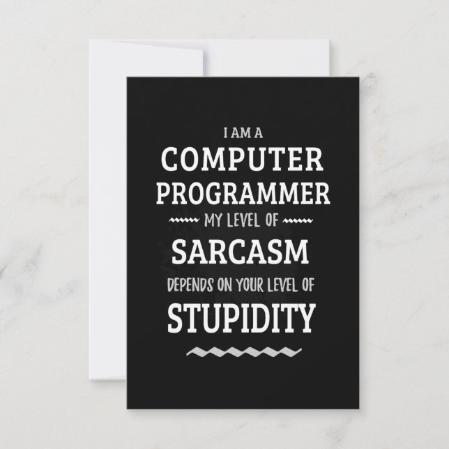 I Am A Computer Programmer RSVP Card (Front)