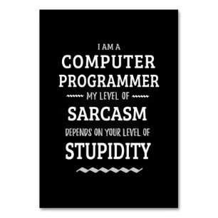 I Am A Computer Programmer Table Number