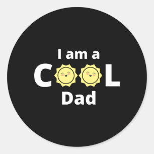 I am a cool dad design - with a yellow sun classic round sticker