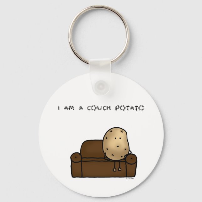 I am a couch potato key ring (Front)