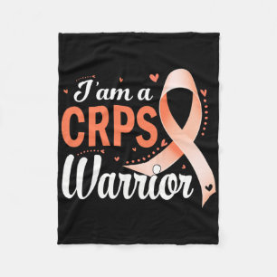 I Am A Crps Warrior Rsd Awareness Orange Ribbon Fleece Blanket