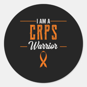 I Am A Crps Warrior Rsd Awareness Orange Ribbon Rn Classic Round Sticker