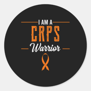 I Am A Crps Warrior Rsd Awareness Orange Ribbon Rn Classic Round Sticker